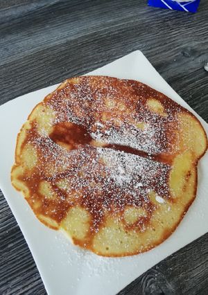 O poză a rețetei Dicke Obst - Pfannkuchen (Clătite groase cu fructe).