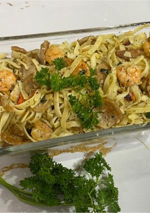 Foto resep Spaghetti oglio Olio (spaghetti bawang putih+udang)