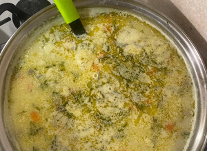 Фото Суп с куриным филе и шампиньонами.