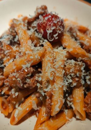 Une photo de Pâtes à la bolognaise aux aubergines