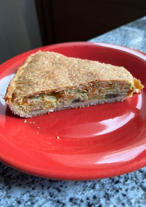 Una foto de Tarta de la tía, con verduras