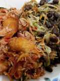 Fried Black beans and fish deepfried then fried