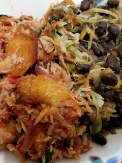 A picture of Fried Black beans and fish deepfried then fried.