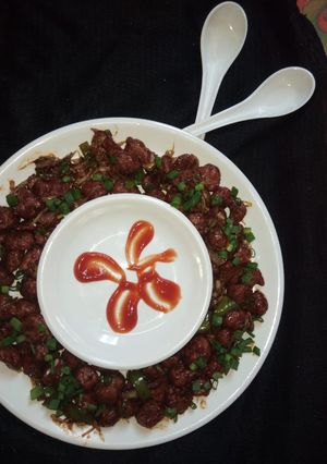 A picture of Soyabean chilli .
