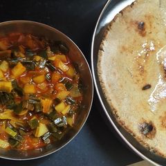 A picture of Spring onion sabji.