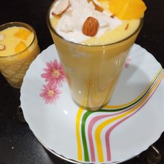 Mango Mastani with Ramalai Ice cream A picture of Mango Mastani with Ramalai Ice cream.