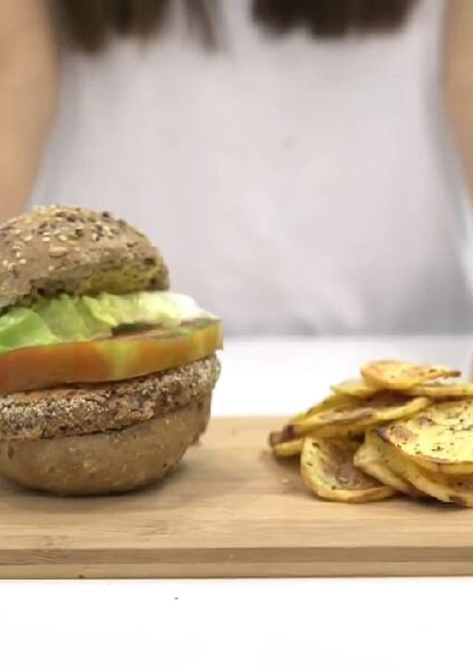 Una foto de Hamburguesa vegana