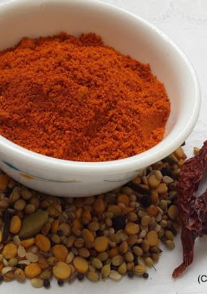 A picture of Home Made Sambar Masala.