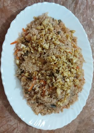 A picture of Egg fried rice.