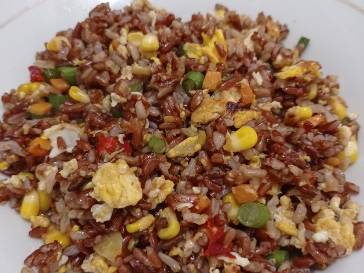 Langkah Mudah untuk Membuat Nasgor Sayur (Beras Merah) non MSG non GULA yang Bisa Manjain Lidah