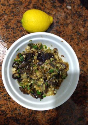 Una foto de Ensalada tibia de berenjena
