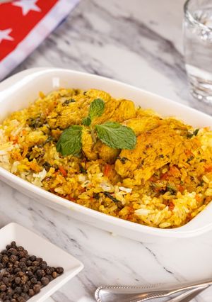A picture of Indian Turmeric Rice.
