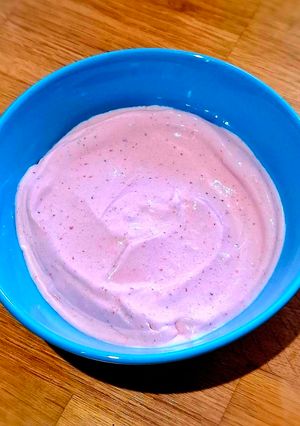 Una foto de Helado de fresa