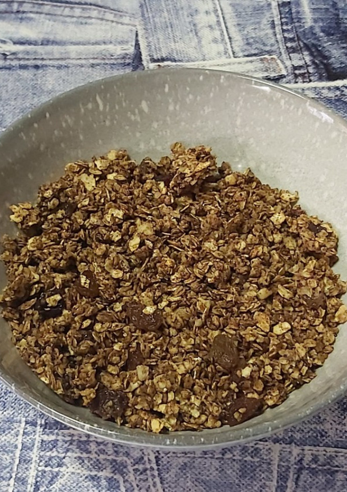 Una foto de Granola casera al cacao