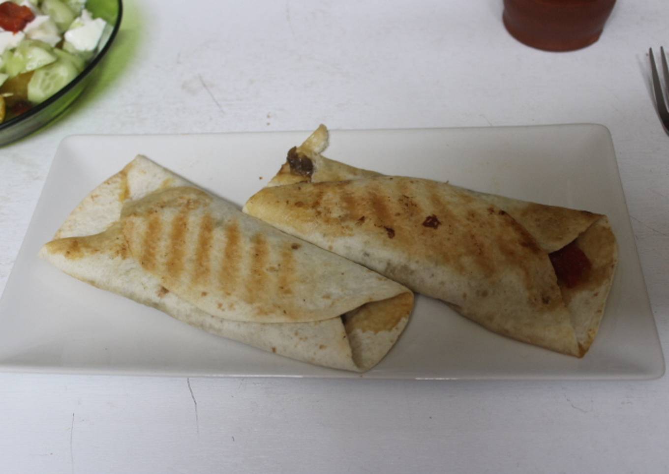 Tacos de congrio con verduras al horno