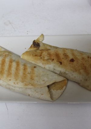 Una foto de Tacos de congrio con verduras al horno