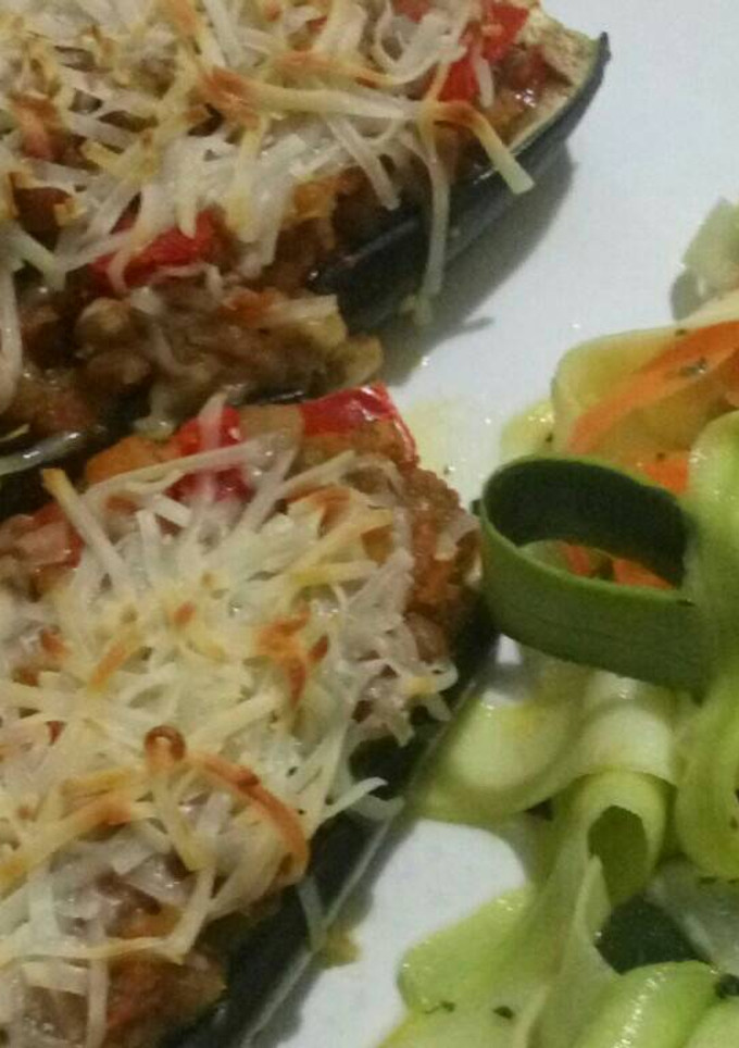 Una foto de Berenjenas rellenas​ de lentejas