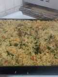 Arroz con pollo en la plancheta