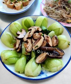 cải thìa xào nấm