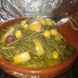طجين مغربي دجاج مع فصليا خضر