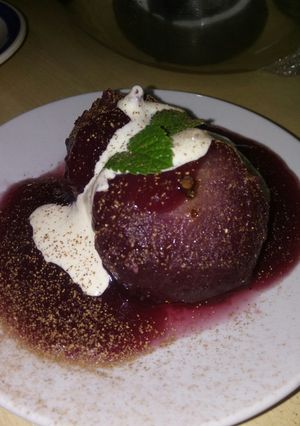 Una foto de Manzanas al vino tinto