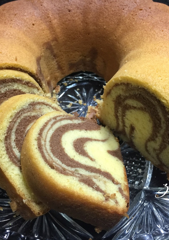 Foto resep Cake Marmer motif zebra