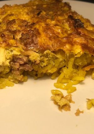 Foto principal de Arròs amb costra / arroz al horno con costra de huevos batidos
