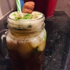Sugarcane juice with mint A picture of Sugarcane juice with mint.