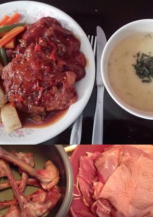 Foto resep Fried steak Chicken leg with Mongolian sauce 