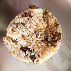 A picture of Vangi Bath/ Brinjal Rice.