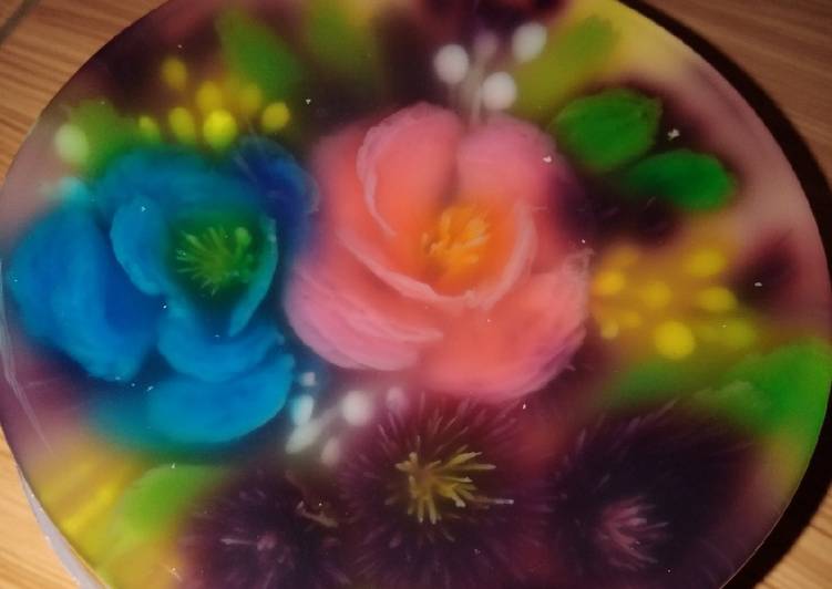 Bahan Jelly art flowers🌼🌺 | cara pembuatan Jelly art flowers🌼🌺 Yang Bisa Manjain Lidah