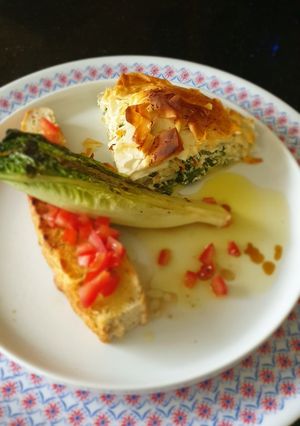 A picture of Spinach feta filo pie.
