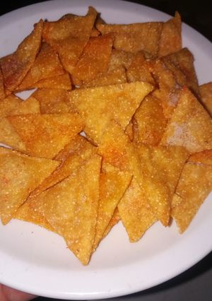 Una foto de NACHOS (tipo Doritos)