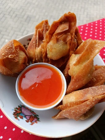 Cara Gampang Membuat Resep  Pangsit Goreng Cocol yang Enak Banget, Enak Banget