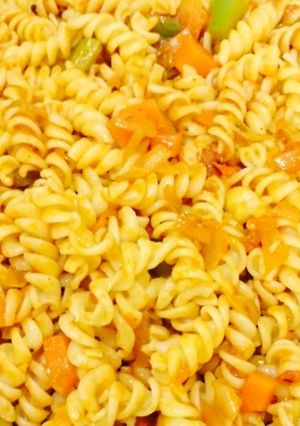 A picture of Veg. pasta salad.