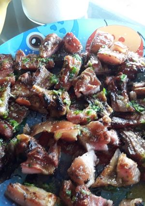 Una foto de Careta de cerdo a la brasa