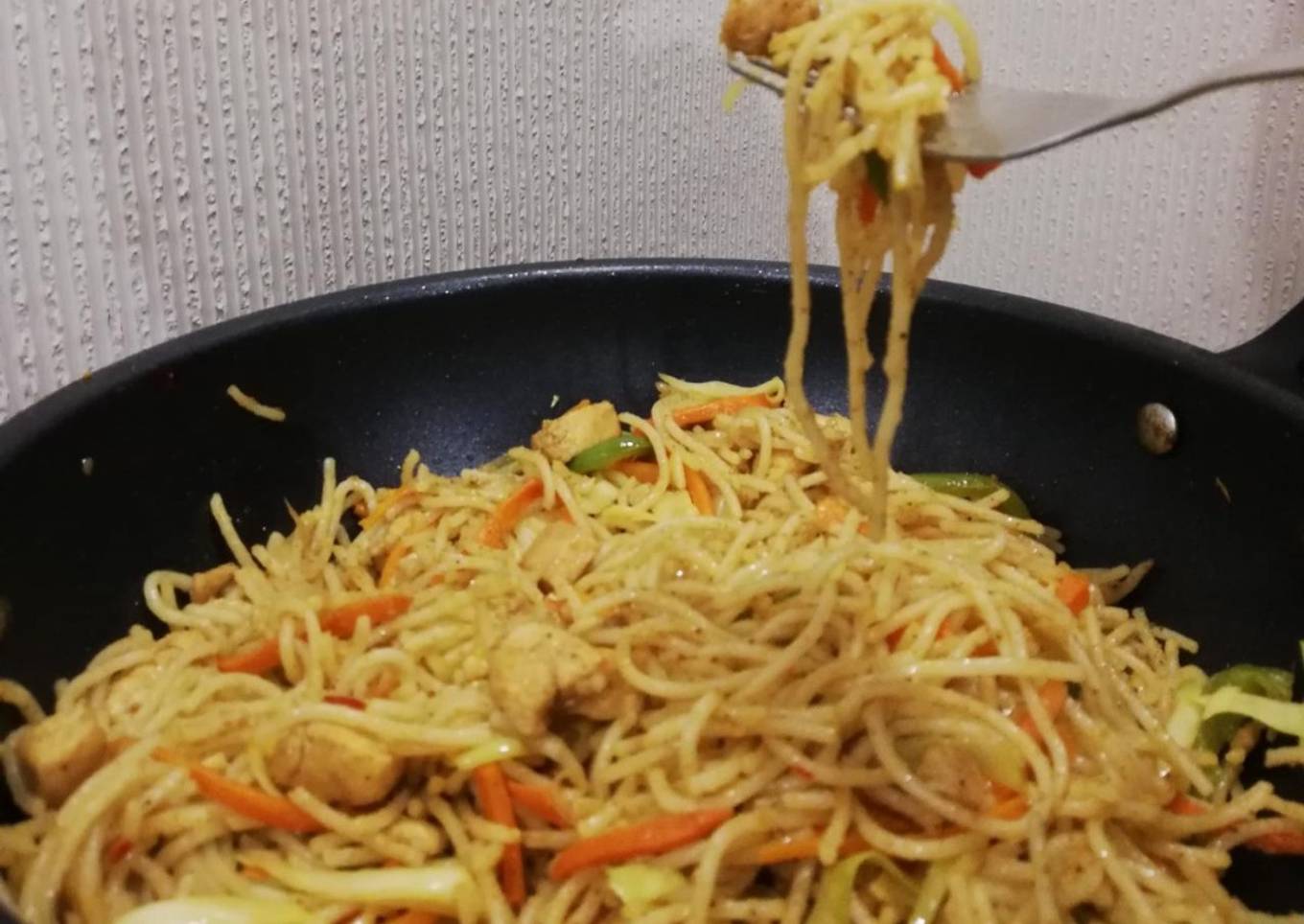 Spicy chicken spaghetti
