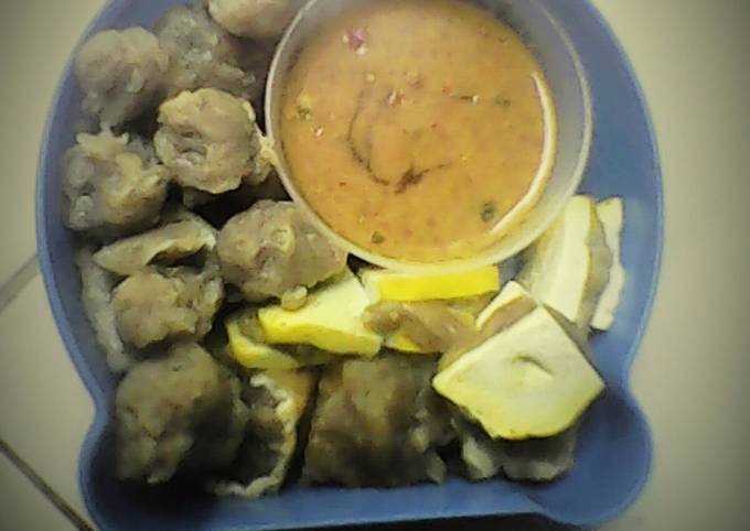 Resep Bakso Sayur Dan Tahu Kuning Isi With Peanut Sauce Oleh Amanda