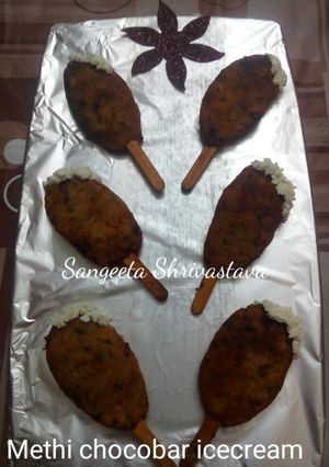 A picture of Methi chocobar icecream sticks.