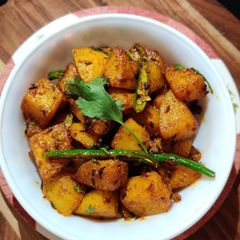 A picture of Jeera Aloo (no boiled).