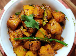 A picture of Jeera Aloo (no boiled).