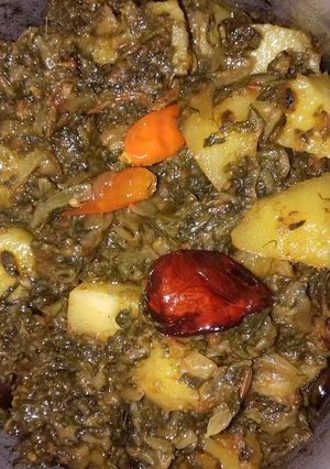 A picture of Soya Palak Aalu #Cookpadapp #Sehri_Contest #5WeeksChallenges.