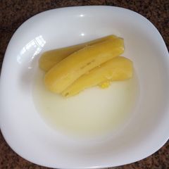 Salt boiled green bananas for breakfast A picture of Salt boiled green bananas for breakfast.