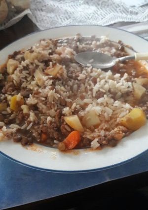 Una foto de Guiso de lentejas con carne picada