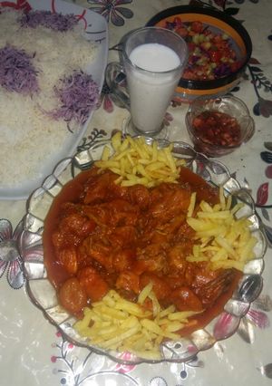 عکسی از دستور خورشت آلو