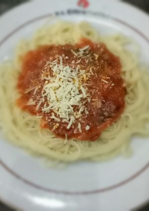Foto resep Spagheti simpel saos delmonte