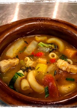 A picture of Chicken Minestrone Soup.