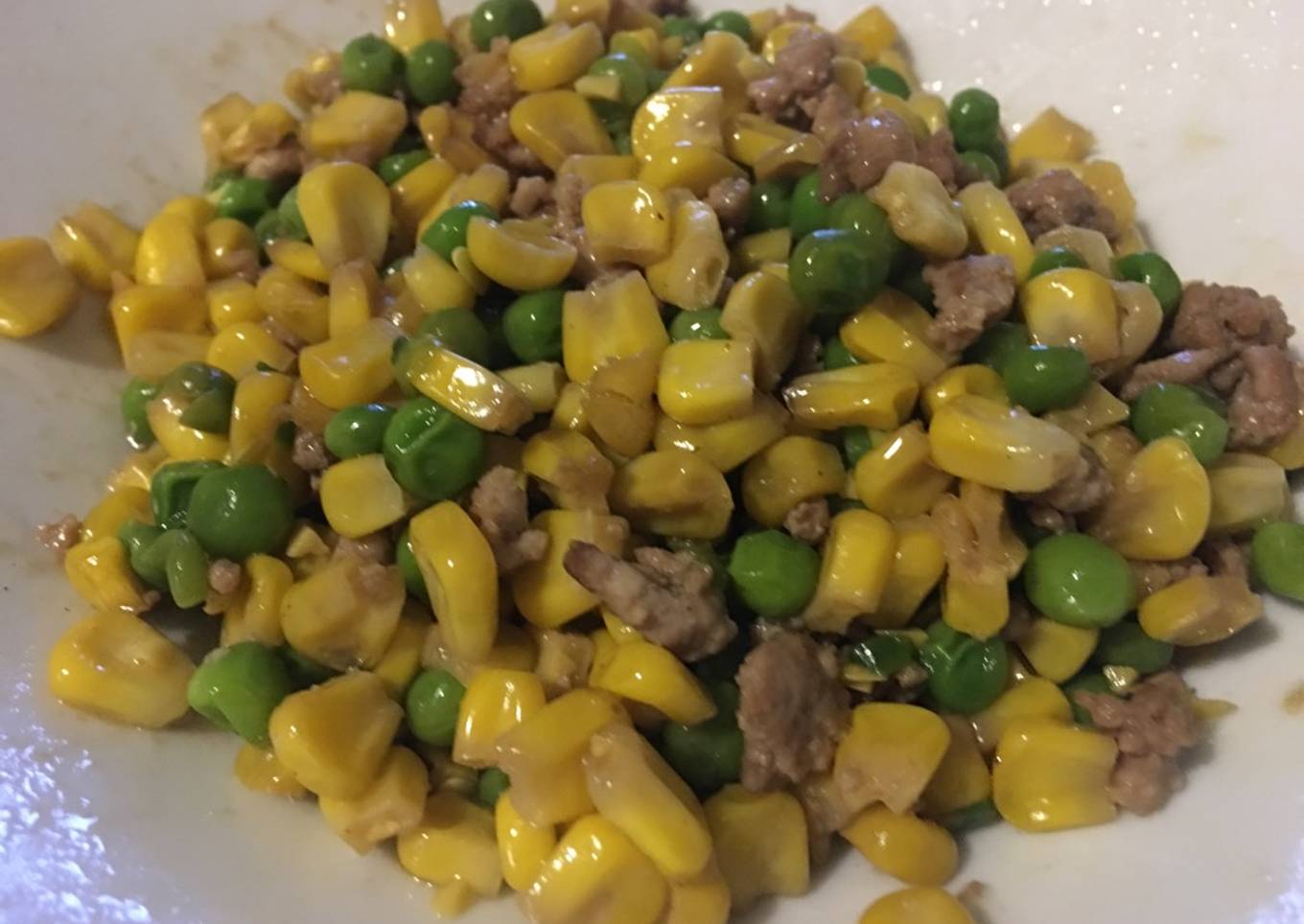 Chinese Style Sweetcorn and Peas. Simple yet delicious