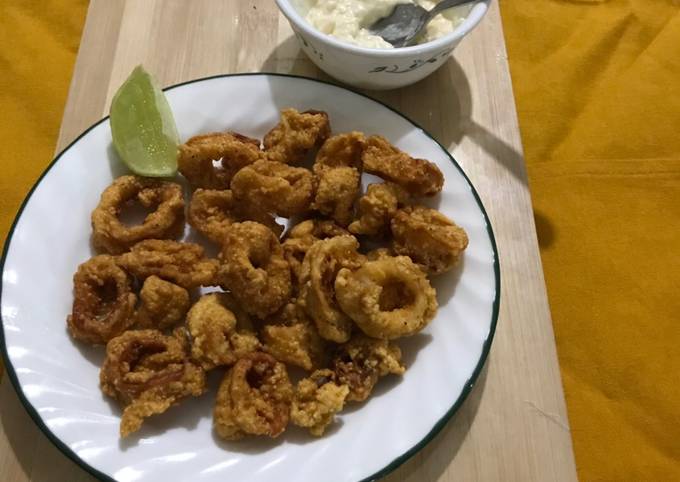 Crispy squid rings