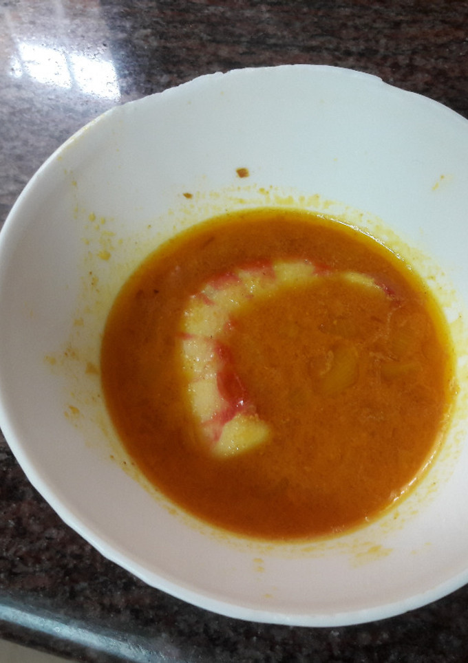Una foto de 🇮🇳"Curry de langostinos hindú" sin gluten vegano 🦐